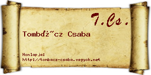 Tombácz Csaba névjegykártya