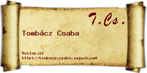 Tombácz Csaba névjegykártya