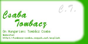 csaba tombacz business card